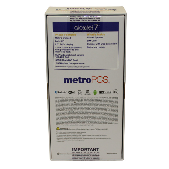 MetroPCS Alcatel 7 EMPTY Box - Picture 3 of 8
